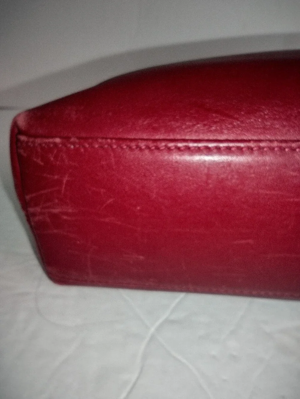 Vintage Y2K COACH Red Leather Legacy Small Hobo Bag 9136 Rare Cherry Red - Picture 12 of 16